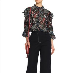 Walter Baker Floral Ruffle Top